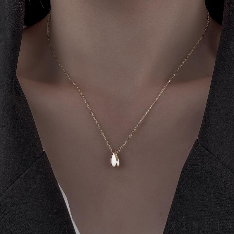 Xia.id Kalung Rantai Clavicle Simple Desain Tetesan Air Untuk Wanita