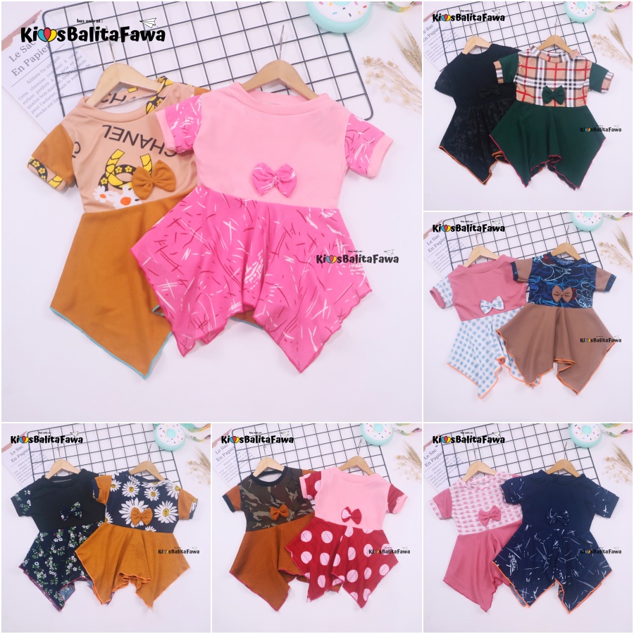 Dress Jennie uk 3-18 Bulan / Dres Anak Perempuan Lengan Pita Polos Branded Baju Pesta Pakaian Kado