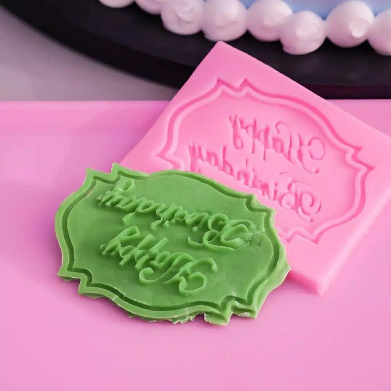 cetakan silikon happy birthday fondant cutter alas adonan clay resin rolling spuit mawar loyang meja