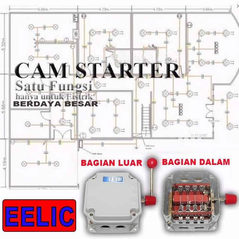 EELIC OSR-I32A OSR Saklar Listrik AC 32A 220V 600V 50 HZ ( Cam starter ) Besi Metal Berkualitas