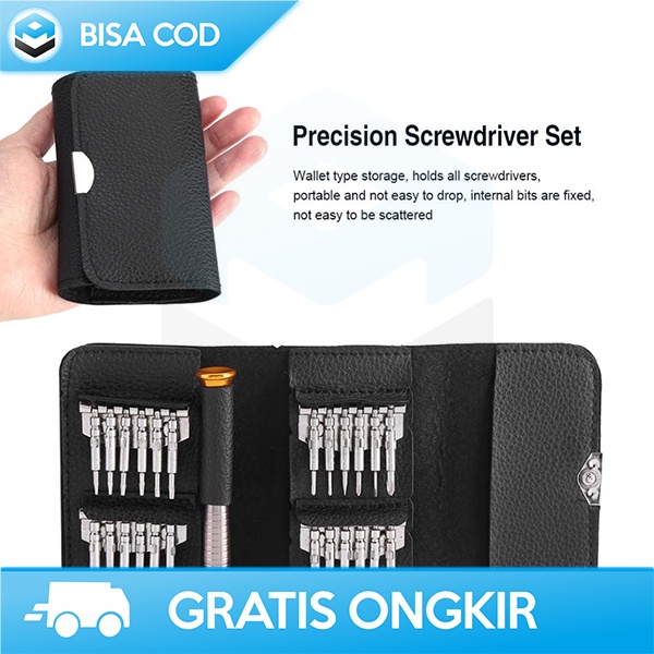 SET OBENG REPARASI LAPTOP SMARTPHONE VASTAR 25 IN 1 STAINLESS STEEL