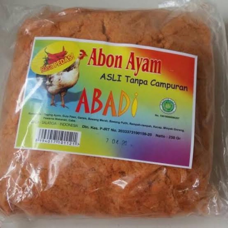 

abon ayam abadi pedas/manis3kg