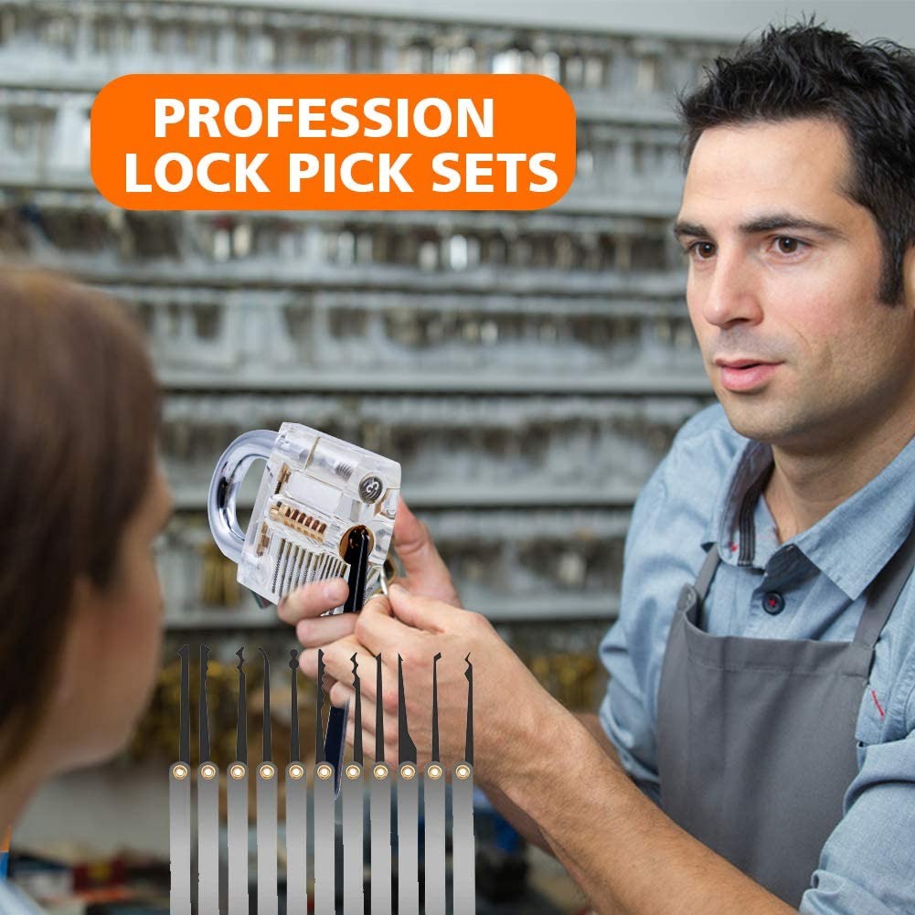 GEMBOK lockmall 21 in 1 Portable Lock Pick Practice Tool Kit padlock set KUNCI PAGAR RUMAH