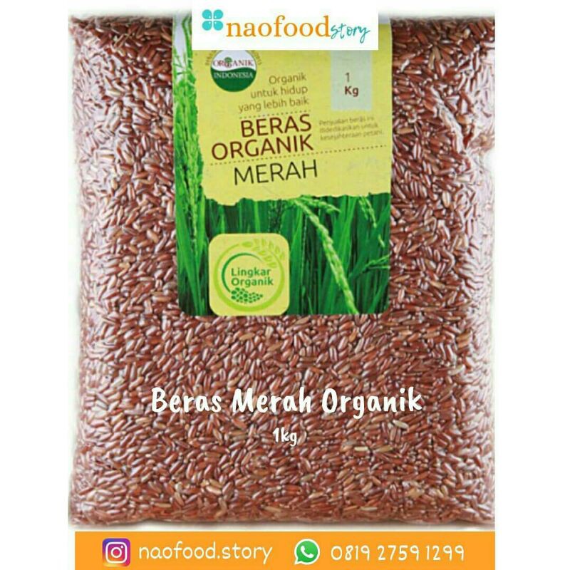 

Beras Merah Organik 1kg kemasan vakum Lingkar Organik