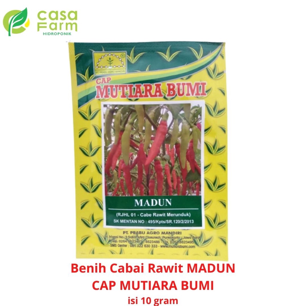 Benih Bibit Unggul Cabai / Cabe Rawit - MADUN CAP MUTIARA BUMI 10 gram