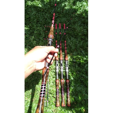 joran pancing udang/ikan dengan gagang kayu nibung panjang 120 - 150cm