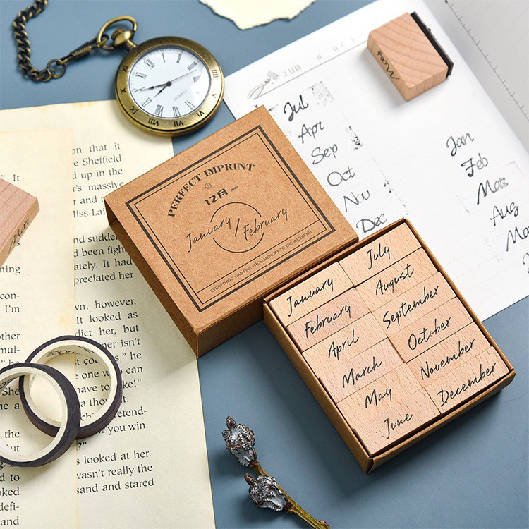 

PERFECT IMPRINT WOODEN RUBBER STAMP SET