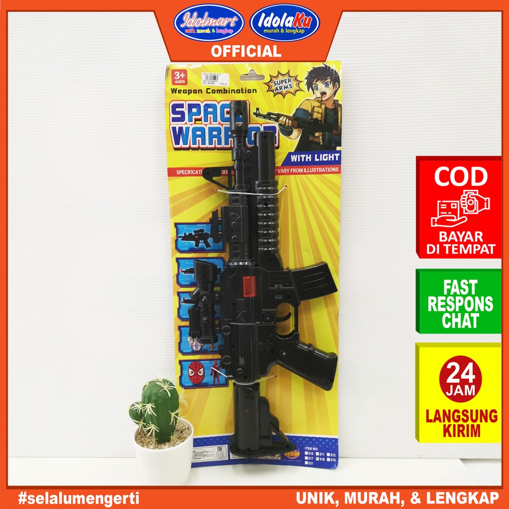 IDOLAKU Mainan senapan M4 / mainan senjata pistol hitam / 518 Fric Gun Hitam SJT