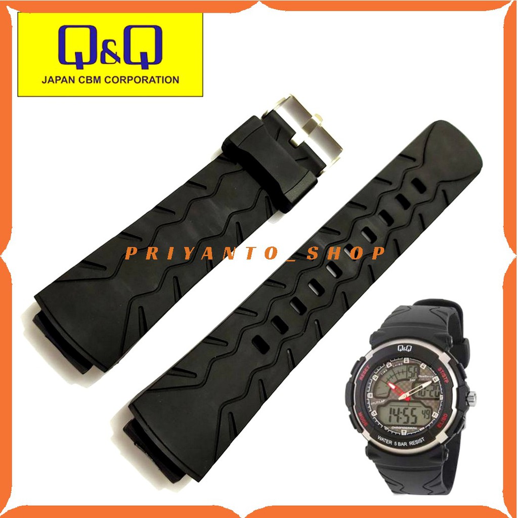 Strap QQ QnQ Q&amp;Q M-012 QnQ M 012 Tali Jam Tangan Q&amp;Q M012 Black