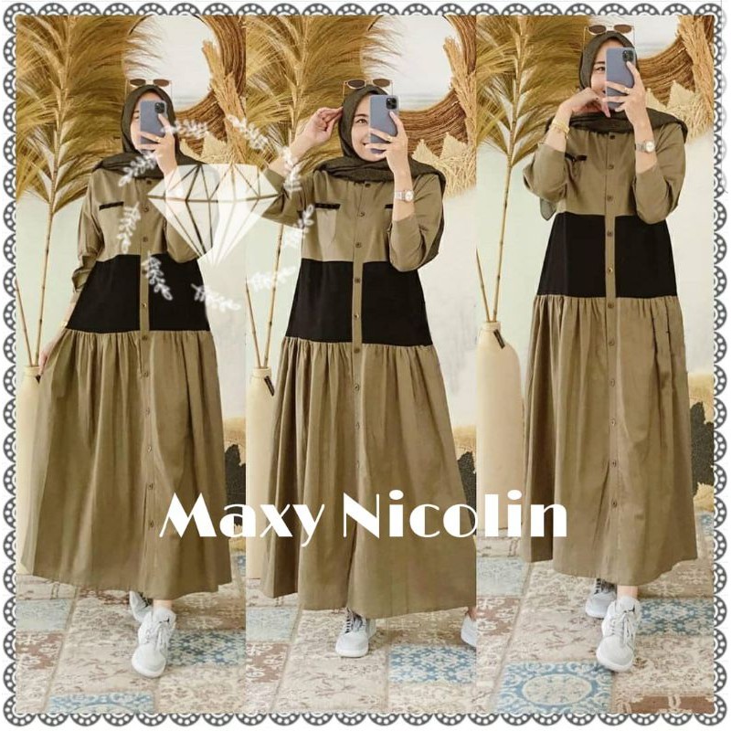 MAXY NICOLIN, MOSCREPE, GAMIS HIJAB MUSLIM, MAXY DRESS