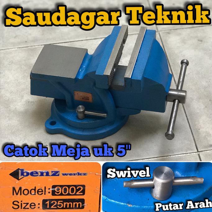 Ragum Catok Meja Besi 5Inch 5" Swivel Vice Table Benz 5 Inch
