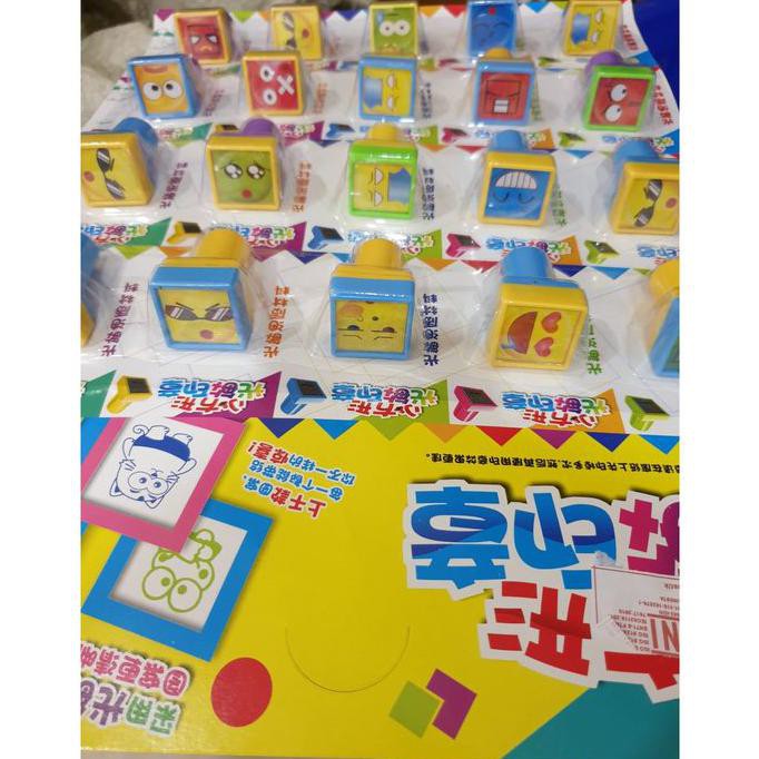 

Stempel Mainan Kotak Stempel Anak Karakter Emoji Stempel Edukasi