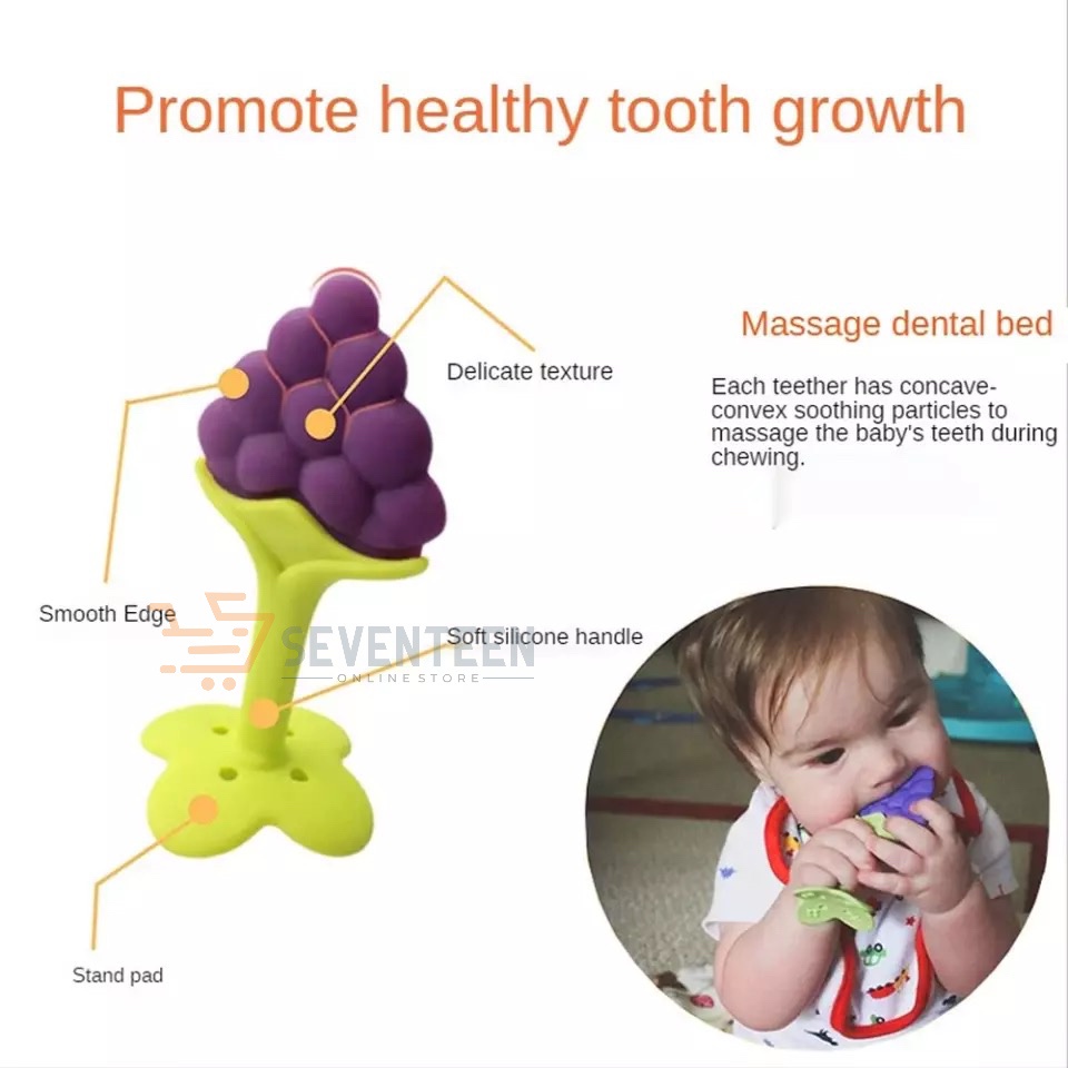 SEVENTEEN MAINAN GIGITAN BAYI TEETHER BAYI SILICONE BPA FREE GIGITAN BAYI MODEL BUAH TEETHER BABY