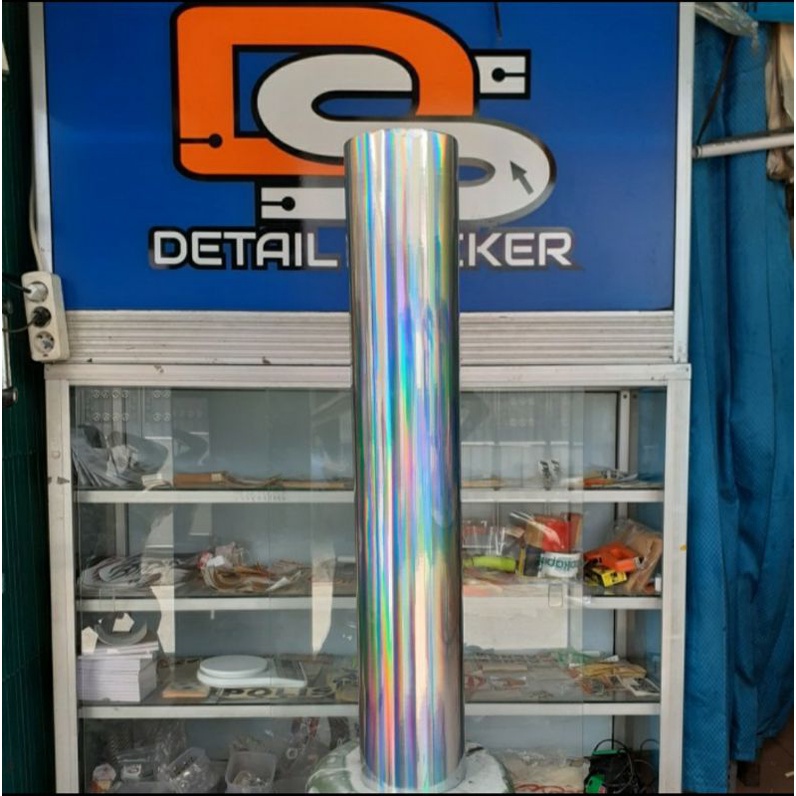 Sticker Maxdecal 7100 H201 Metal Hologram Laser Chrome hologram pelangi lebar 60cm