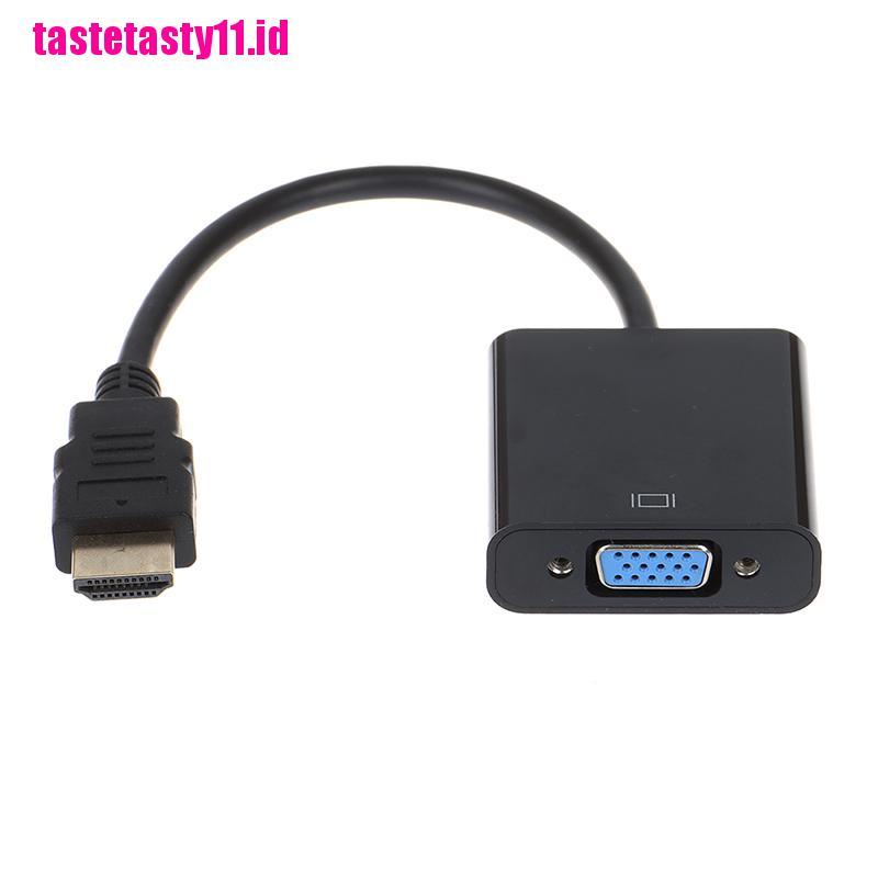 Kabel adapter converter HDMI Ke VGA Warna Hitam Untuk Proyektor monitor HD