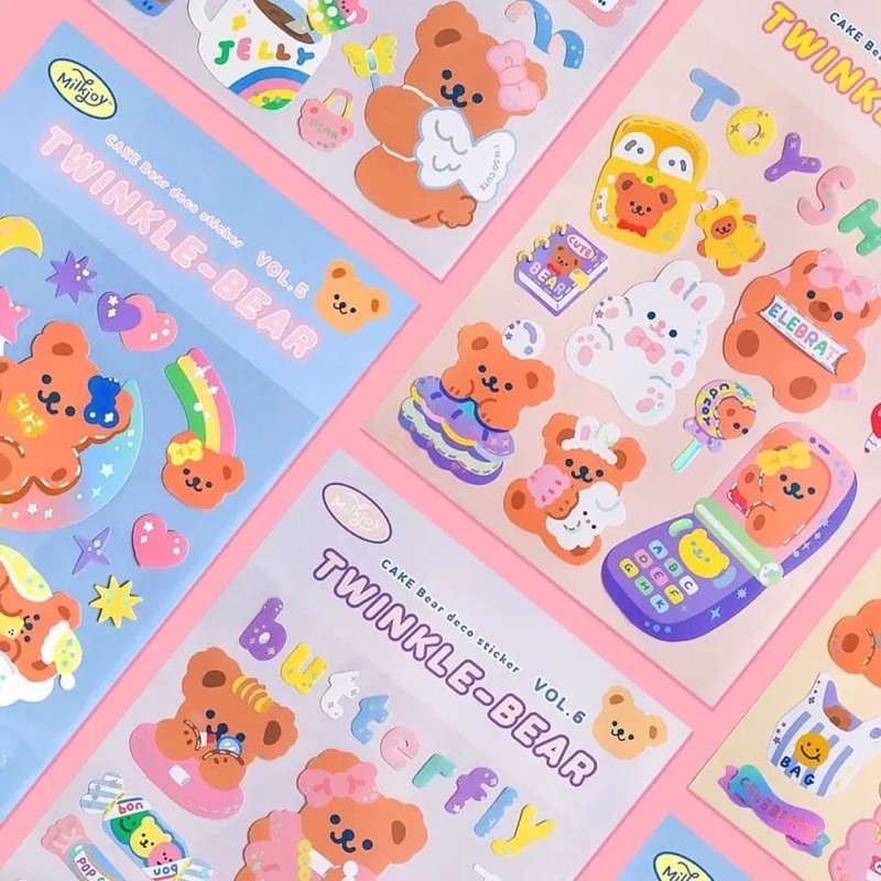 Milkjoy Aesthetic Twinkle-Bear Deco Sticker