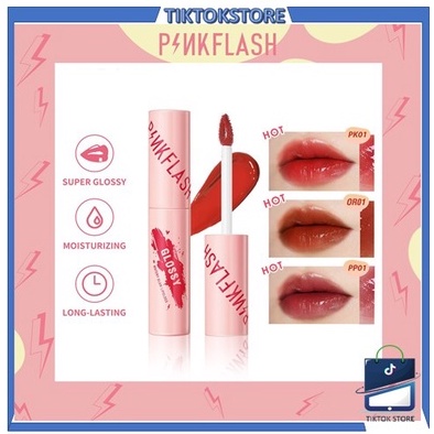 TIKTOK - PINKFLASH Watery Glam Lip Gloss Super Glossy | PF - L09 Lip Tint High Quality Moisturizing