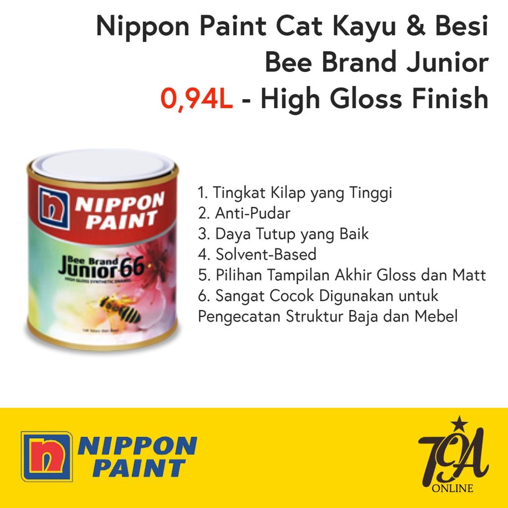 Jual Cat Kayu Atau Besi Bee Brand Junior Nippon Paint L