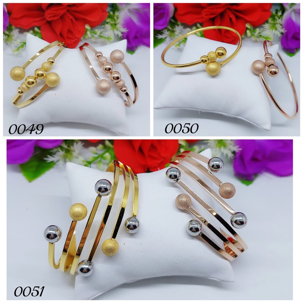 Titanium gelang wanita perhiasan fashion 0049-0051