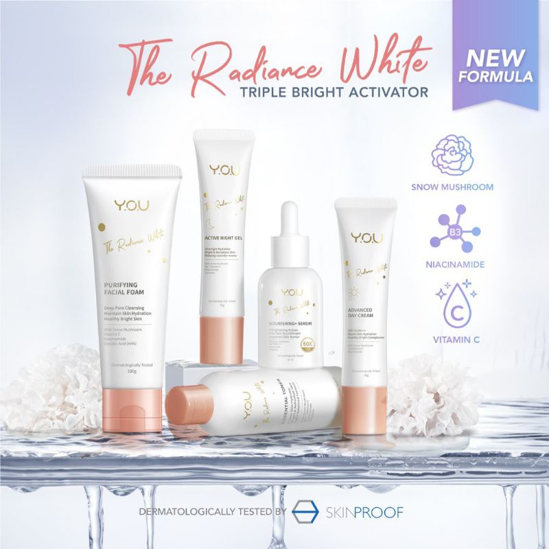 Kosmetik You The Radiance White Active Night Gel 30gr / Pelembab Wajah Malam