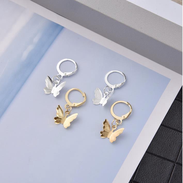 [ Women Popular Metal Butterfly Pendant Earrings ] [Ladies Korean INS Style Drop Earring] [Girls Sweet Stud Earrings]