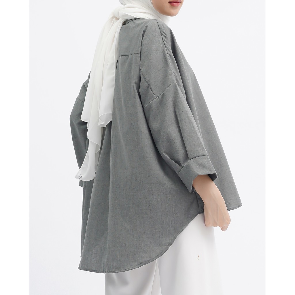 KEMEJA POLOS RAISA KATUN PREMIUM SHIRT BTS B089-Misty