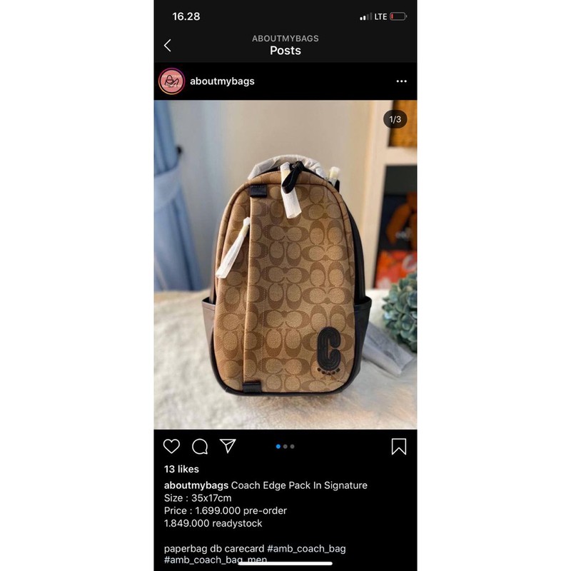 Coach Edge Pack In Signature