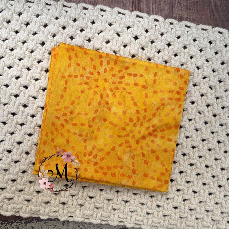 Perca kain katun batik bali - batik smoke -  kuning