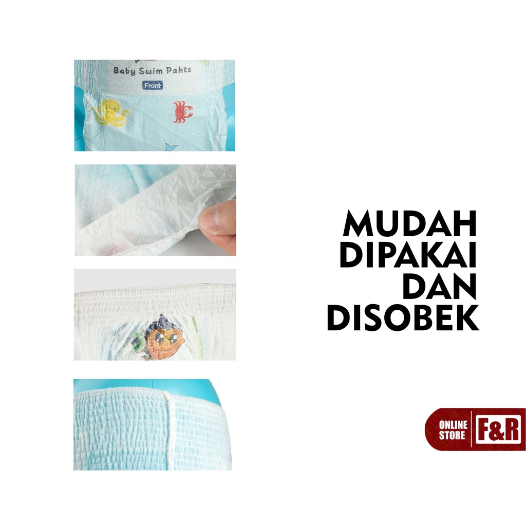 Popok Renang Bayi Anak Popok Tahan Air Popok Sekali Pakai Disposable Diapers Baby Swim Pants