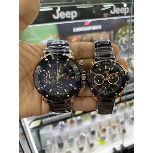 alexandre christie 9205mc collection couple black rosegold