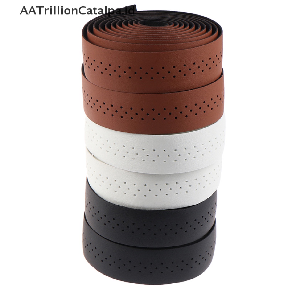 Aatrillioncatalpa Tape Pembungkus Stang Sepeda Balap Bahan Kulit PU Breathable Lembut