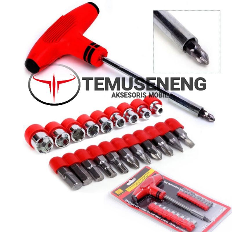 Set Lengkap 24 In1 Obeng Kunci T Palu Alat Tukang Bengkel Screwdriver Kunci Sock Bit Kunci Sok