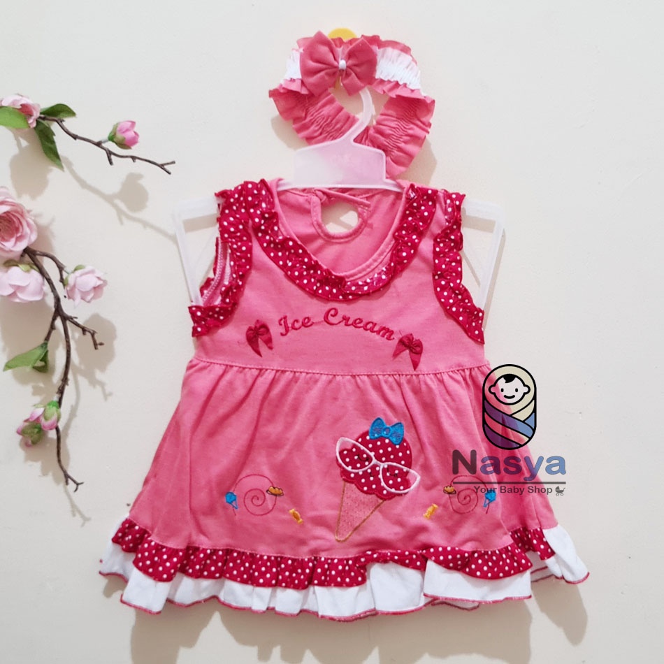 [P-001] Baju Bayi (0-6 bulan) / Dress Bayi Perempuan Motif Animal - Planet Kids (Planet Kid)