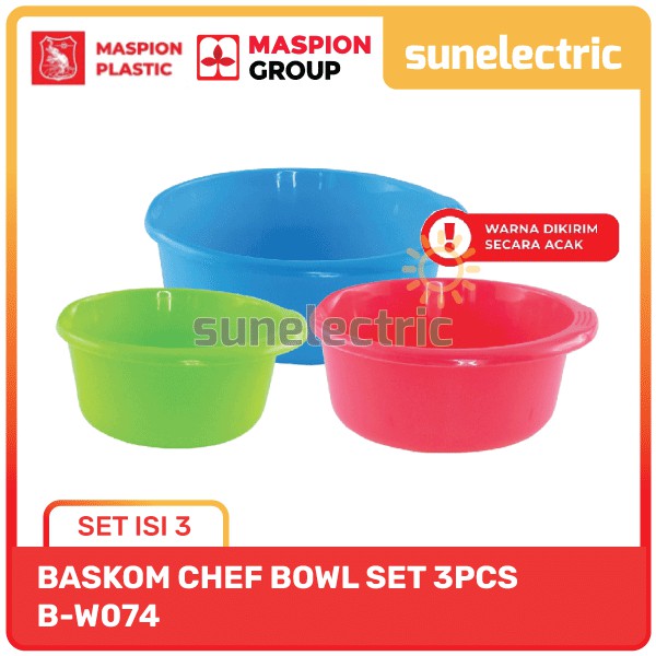 Maspion PLA Baskom Plastik Multifungsi / Wadah Plastik Chef Bowl 3 Pcs Set 3Ukuran