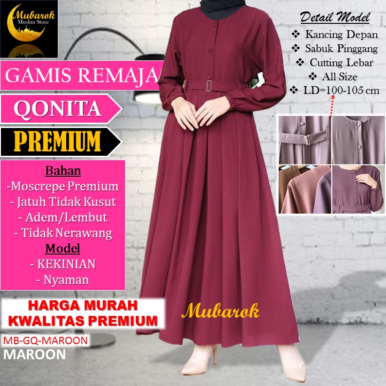 BAJU GAMIS DRESS REMAJA KEKINIAN TERBARU GAMIS DEWASA GAUL NYAMAN ADEM LEMBUT MOSCREPE