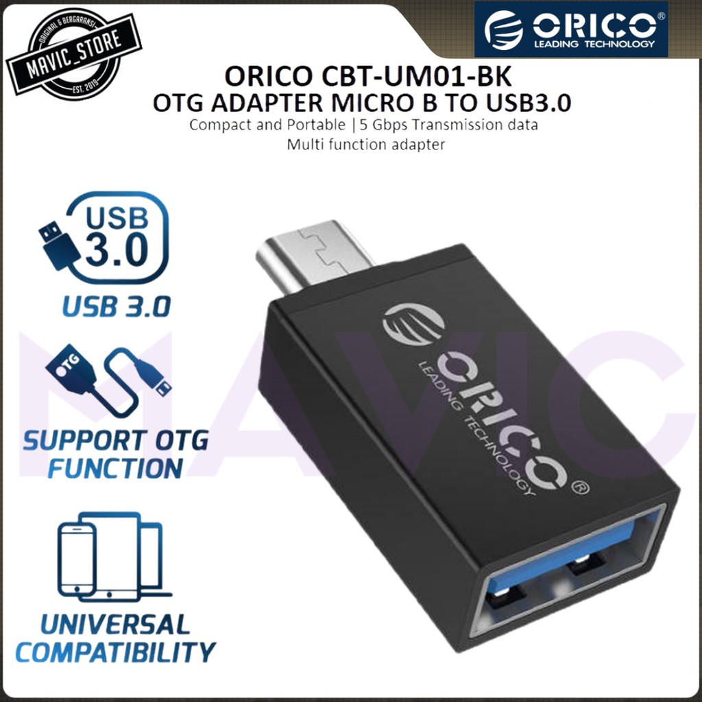 USB OTG Orico CBT-UM01-BK OTG Type MICRO b to USB3.0 Adapter ORIGINAL