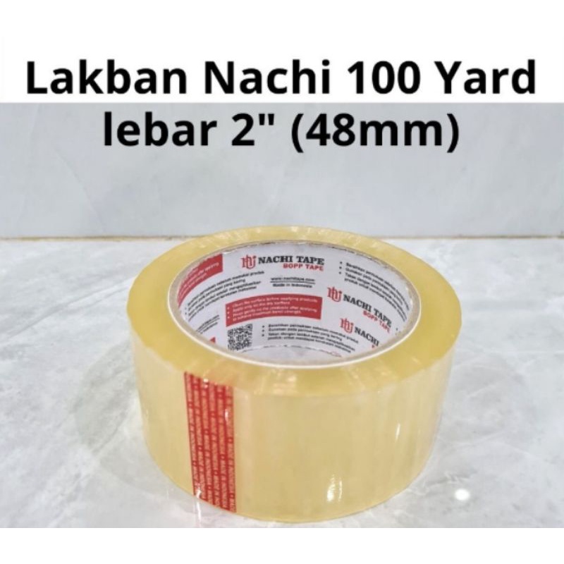 

Lakban Nachi Bening 100 Yard 2" inch ORI / Isolasi Nachi Tape Transparan