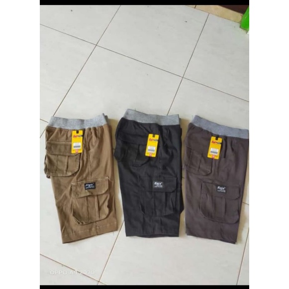 celana pendek cargo rip bahan combet lusinan