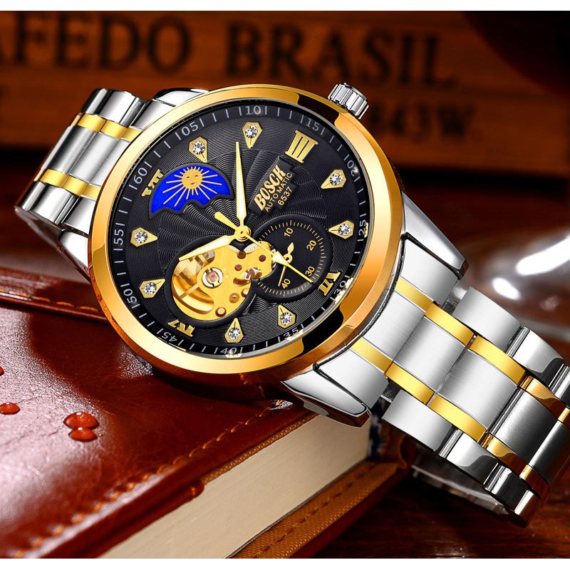 Jam Tangan Pria Mekanik automatic Otomatis Bisnis Waterproof Casual Watch Original