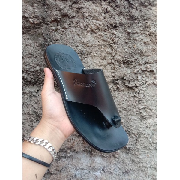 sandal jepit pria bahan kulit asli original leather model terbaru