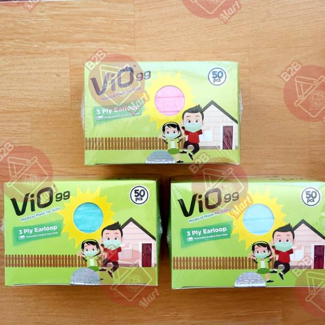 Masker anak vio 99 masker medis 3ply isi 50pcs