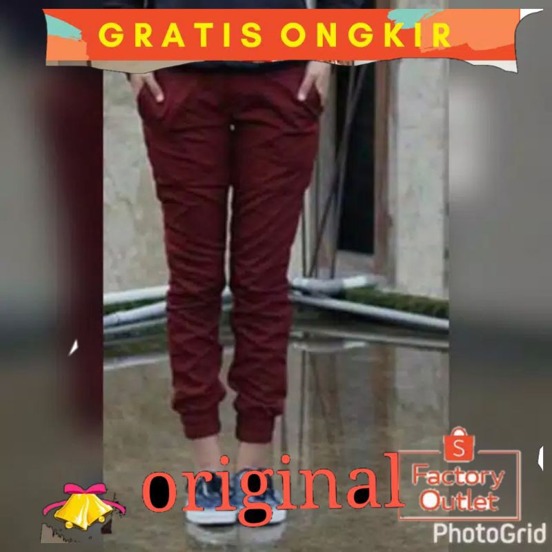Celana Joger Wanita Maroon