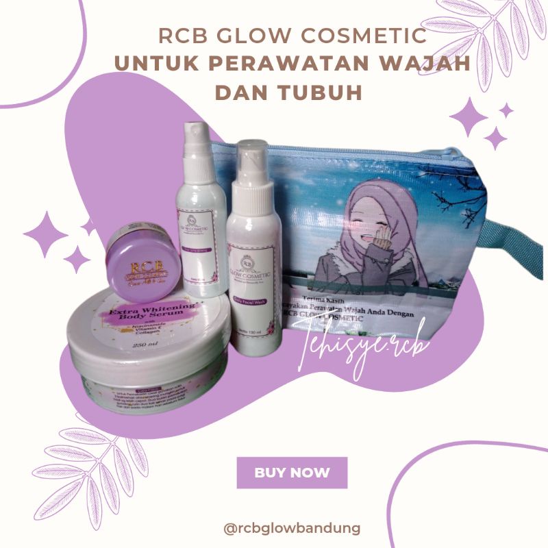 TERLARIS... Paket Pemutih Wajah dan Badan Rcb glow cosmetic Paket Rcb Glow skincare BPOM aman bumil.