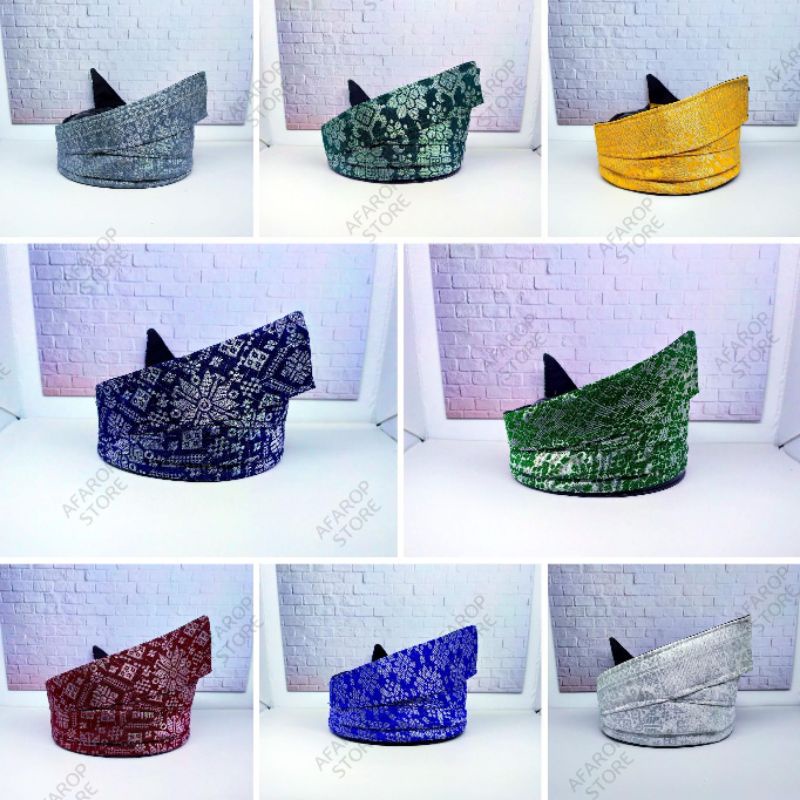 TANJAK/TENGKOLOK/DESTAR ANAK-ANAK ASLI MELAYU FULL SONGKET (UMUR 0-10 tahun) | IKAT KEPALA MELAYU | MODEL TANJAK KREASI JOHOR-RIAU