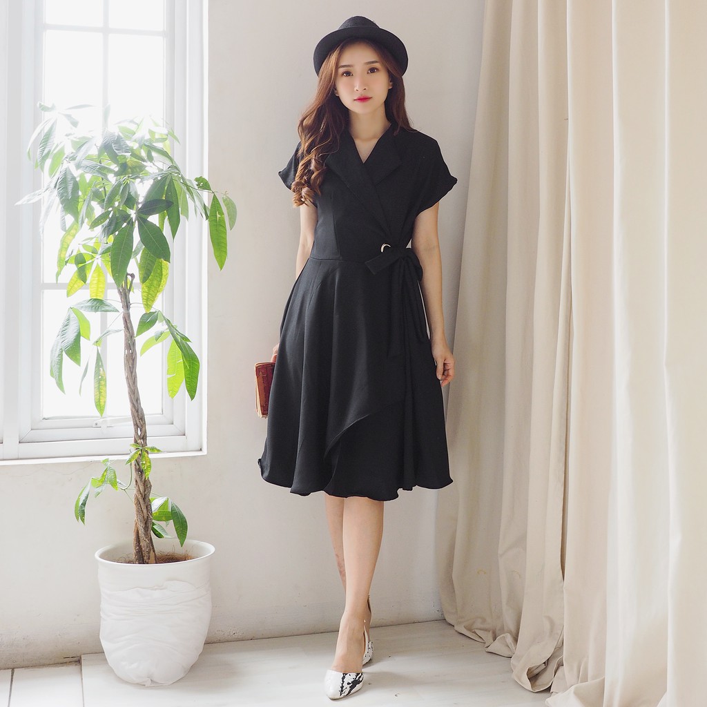 Chamele Dress Wanita Model Big Bow Bahan Moscrepe Good Quality 505