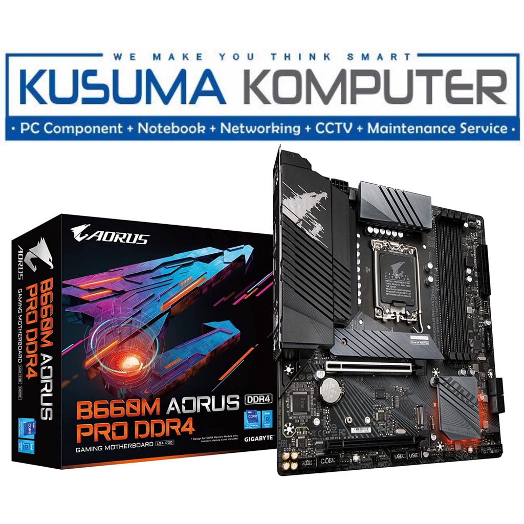 AORUS B660M AORUS PRO DDR4, LGA1700, 4 DIMMs, PCIe 4.0, Q-Flash Plus, USB 3.2