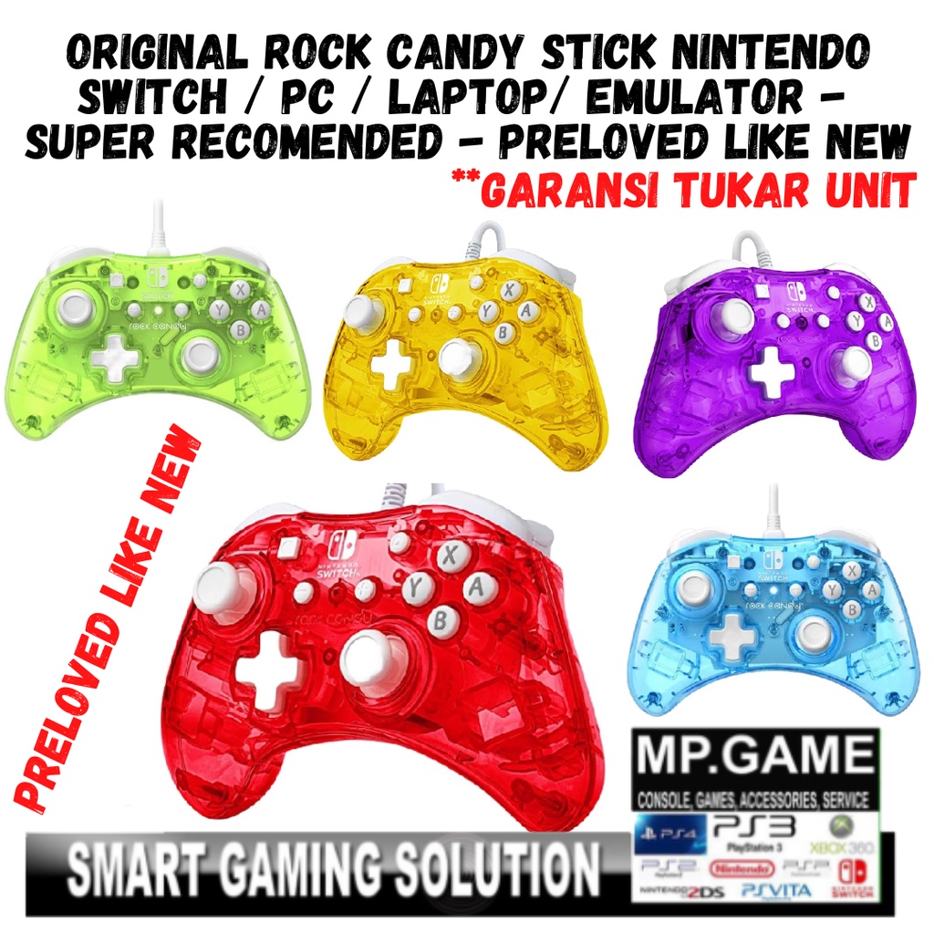 Rock Candy Original Stik Switch Laptop PC Wired Joystick Gamepad