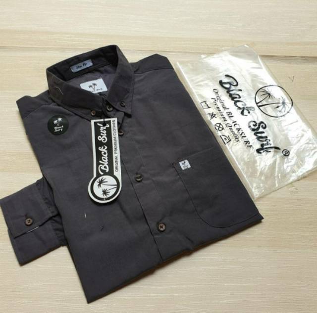 BROODIS KEMEJA POLOS FORMAL CASUAL BROKEN KHAKI LONG PRIA MODERN LIMITED TERBARU