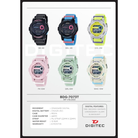 jam tangan Digitec DG 7073 wanita digital Original  model terbaru