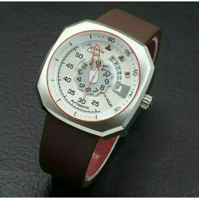 JAM TANGAN PRIA ALEXANDRE CHRISTIE AC 3032 SILVER BROWN